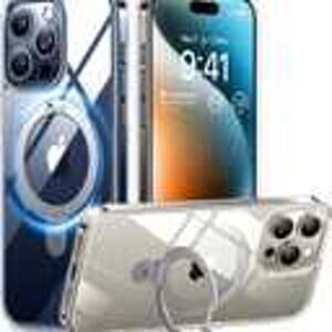TORRAS Magnetic Stand iPhone 15 Pro Case - Clear